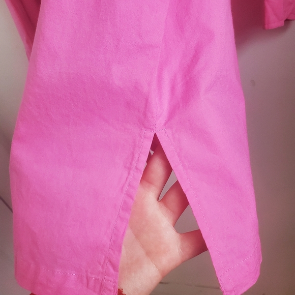 Pink Button Down Blouse with necklaces & beaded embellishments - Picture 10 of 17